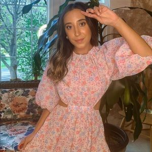 Light pink floral mini dress